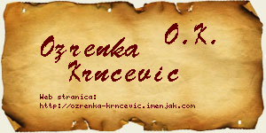 Ozrenka Krnčević vizit kartica